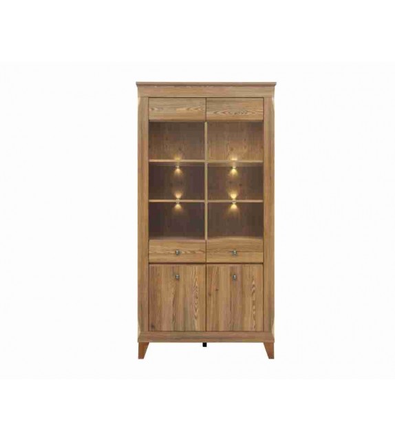 BRW BERGEN REG2W2D Vitrin világítással