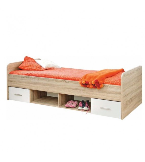 TK EMIO 04 postel 90 so zásuvkami biela detský sektorový nábytok