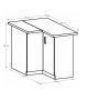 TK SICILIA D90N Alsó sarokszekrény