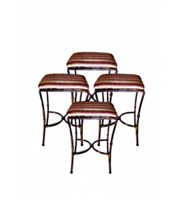 Kovová dekoračná stolička taburet M-045