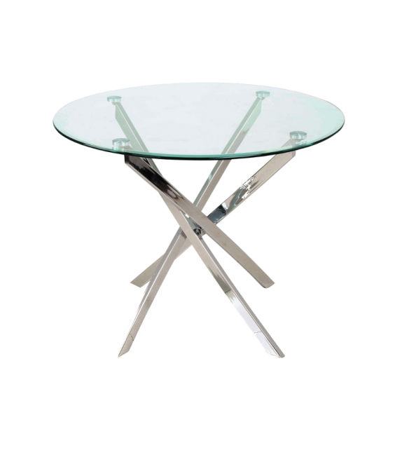 BRW AGIS Jedálenský sklenený stol okrúhly
