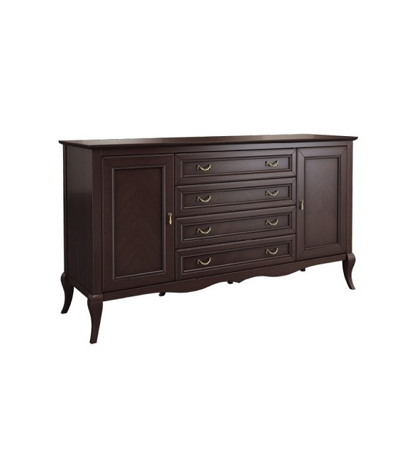 GLOBAL WIKTORIA 3DS2D2SZ Vitrína s ohnutými dverami masívny sektorový nábytok