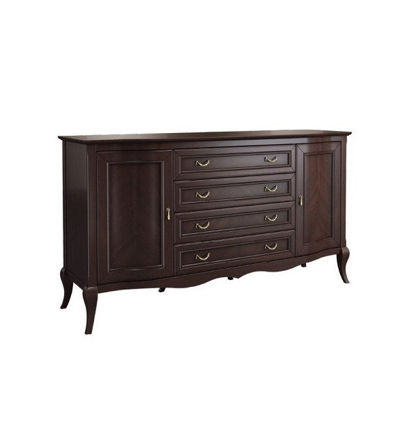 GLOBAL WIKTORIA 3DS2D2SZ Vitrína s ohnutými dverami masívny sektorový nábytok