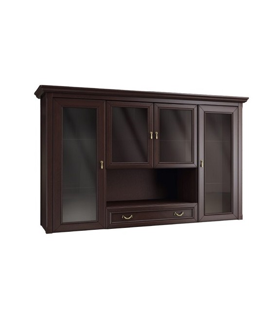 GLOBAL WIKTORIA 3DS2D2SZ Vitrína s ohnutými dverami masívny sektorový nábytok