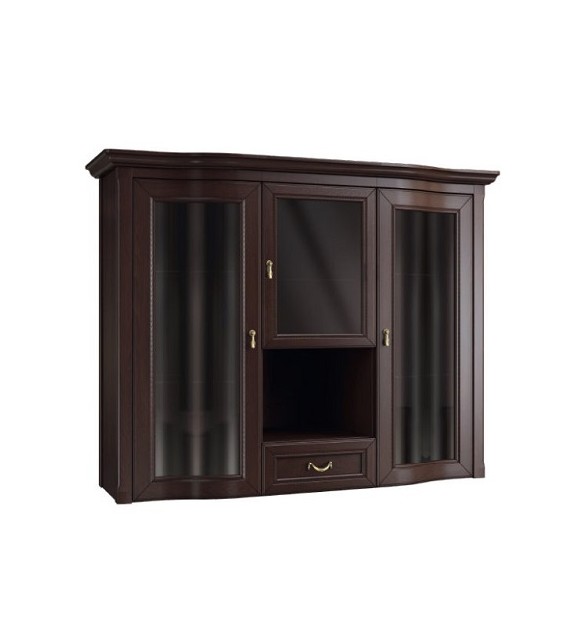 GLOBAL WIKTORIA 3DS2D2SZ Vitrína s ohnutými dverami masívny sektorový nábytok