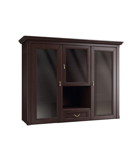 GLOBAL WIKTORIA 3DS2D2SZ Vitrína s ohnutými dverami masívny sektorový nábytok