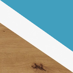 dub artisan/biela/modrá